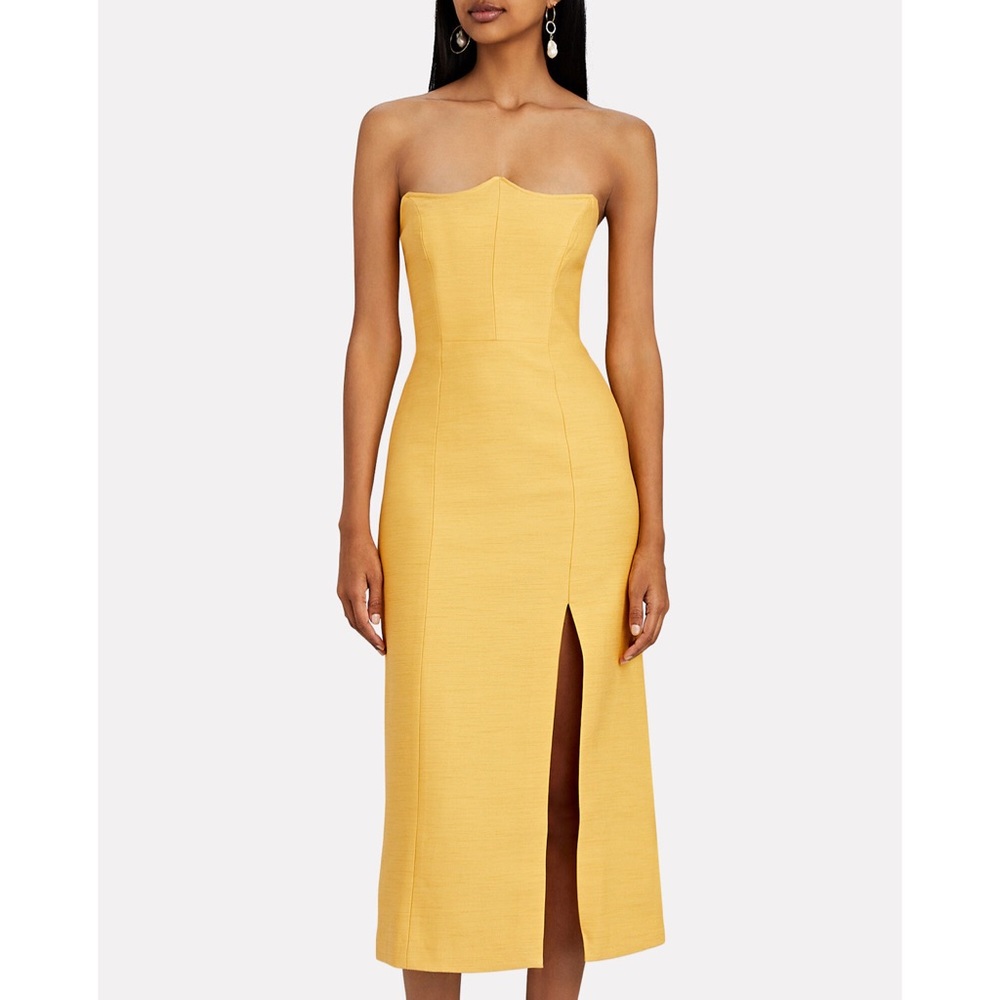 STUNNING! ✨NWT C/MEO Collection Size 4 Strapless Yellow Dress